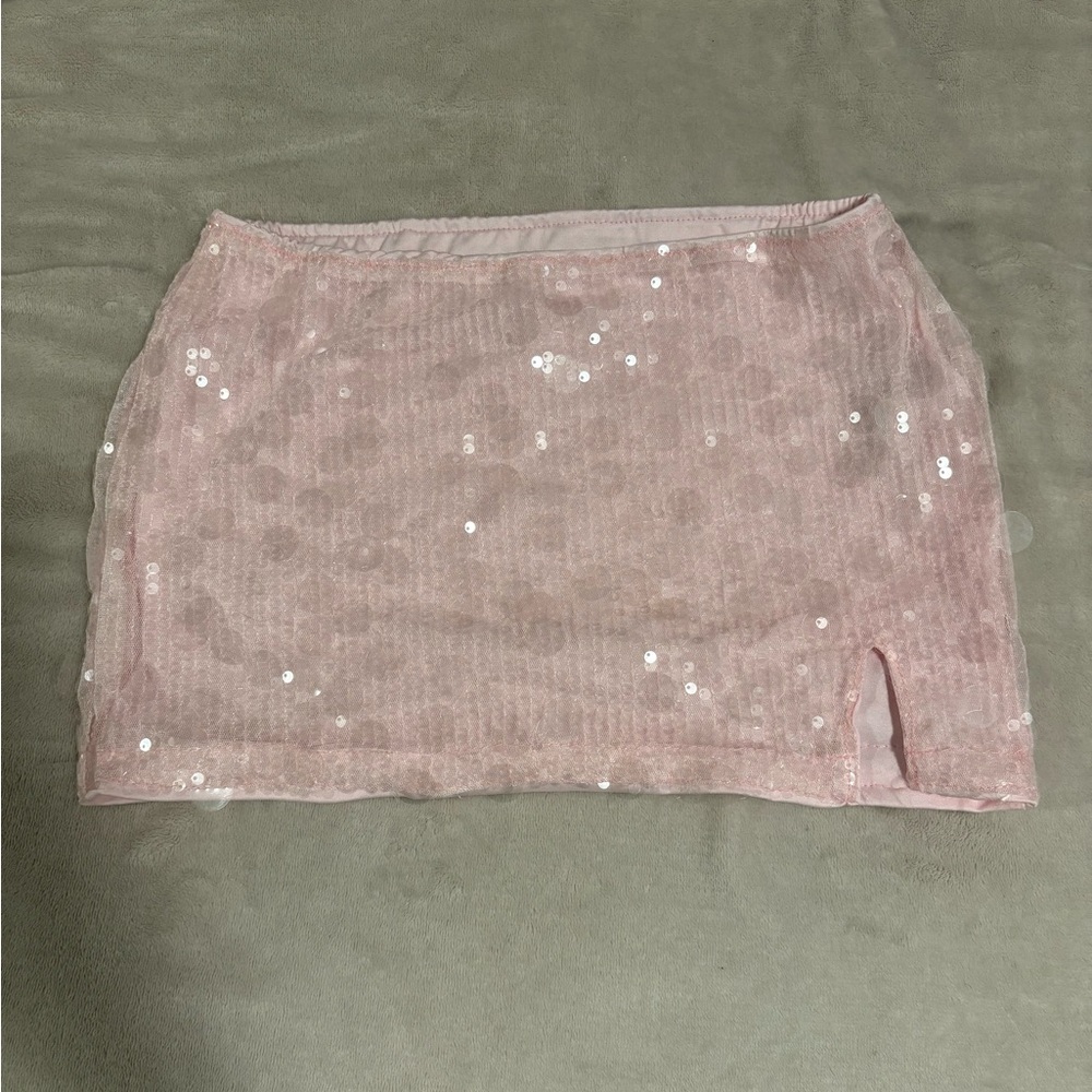 SHEIN Sparkling Blush Mini Skirt
